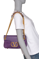 VALENTINO STUD SIGN SUEDE PURPLE