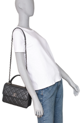 CHANEL TRENDY CC SMALL LAMBSKIN LEAD GRAY RUTHENIUM