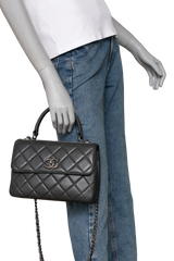 CHANEL TRENDY CC SMALL LAMBSKIN LEAD GRAY RUTHENIUM