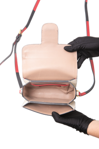 VALENTINO RIVET MINI COLORBLOCK BLACK/RED/OFF WHITE