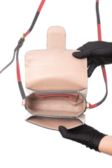 VALENTINO RIVET MINI COLORBLOCK BLACK/RED/OFF WHITE