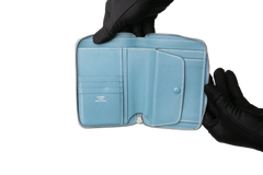 HERMÈS WALLET AZAP COMPACT SILKIN BLUE