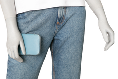 HERMÈS WALLET AZAP COMPACT SILKIN BLUE