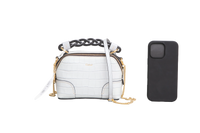 CHLOE MINI CROC EMBOSSED LIGHT CLOUD