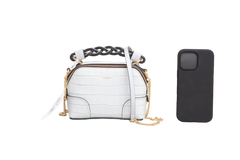 CHLOE MINI CROC EMBOSSED LIGHT CLOUD