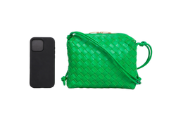 BOTTEGA NAPPA INTRECCIATO SMALL LOOP CAMERA BAG PARAKEET