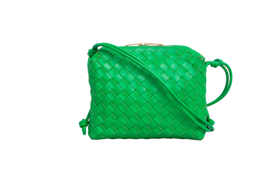 BOTTEGA NAPPA INTRECCIATO SMALL LOOP CAMERA BAG PARAKEET