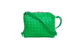 BOTTEGA NAPPA INTRECCIATO SMALL LOOP CAMERA BAG PARAKEET