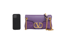 VALENTINO STUD SIGN SUEDE PURPLE
