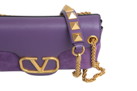 VALENTINO STUD SIGN SUEDE PURPLE