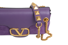 VALENTINO STUD SIGN SUEDE PURPLE