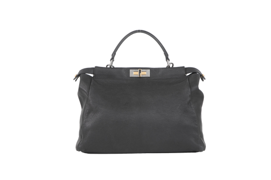 FENDI PEEKABOO ICONIC LARGE BLACK & TOBACCO