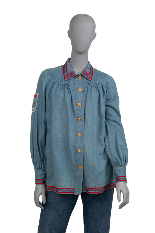 GUCCI LONG SLEEVE BUTTON UP TOP AMOUR