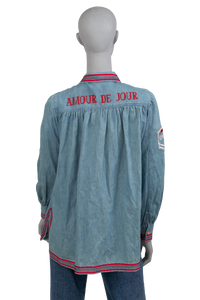 GUCCI LONG SLEEVE BUTTON UP TOP AMOUR