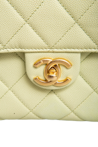 CHANEL SMALL VANITY CASE CAVIAR AVOCADO GOLD HDWR