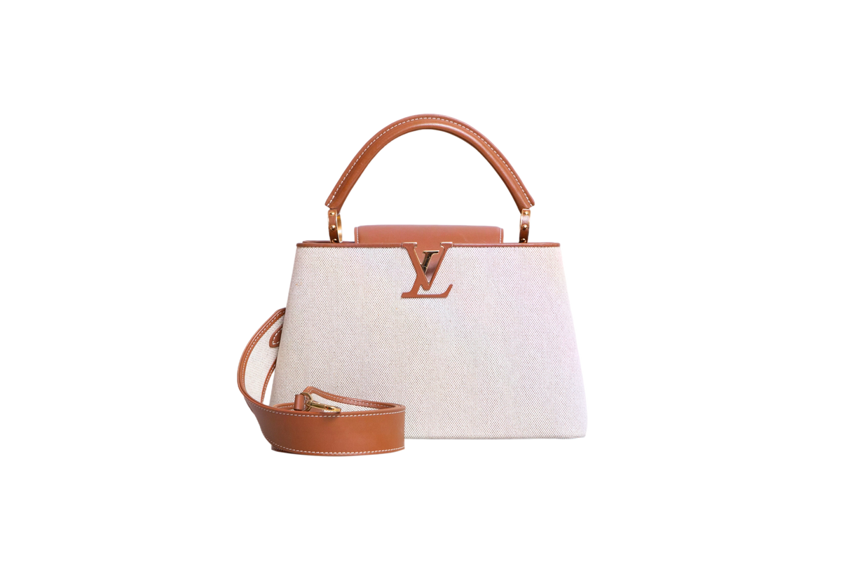 LV CAPUCINES MM CANVAS/LEATHER CARAMEL
