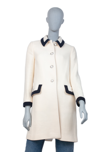 MIU MIU LONG COAT WITH BUTTONS CREAM