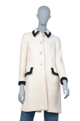 MIU MIU LONG COAT WITH BUTTONS CREAM