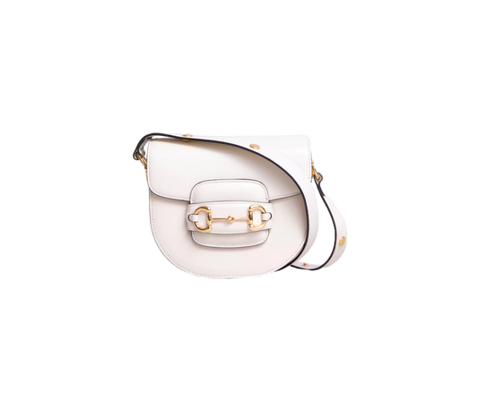 GUCCI MINI HORSEBIT 1955 ROUNDED SHOULDER BAG LEATHER OFF-WHITE