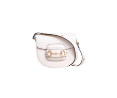 GUCCI MINI HORSEBIT 1955 ROUNDED SHOULDER BAG LEATHER OFF-WHITE