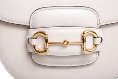 GUCCI MINI HORSEBIT 1955 ROUNDED SHOULDER BAG LEATHER OFF-WHITE