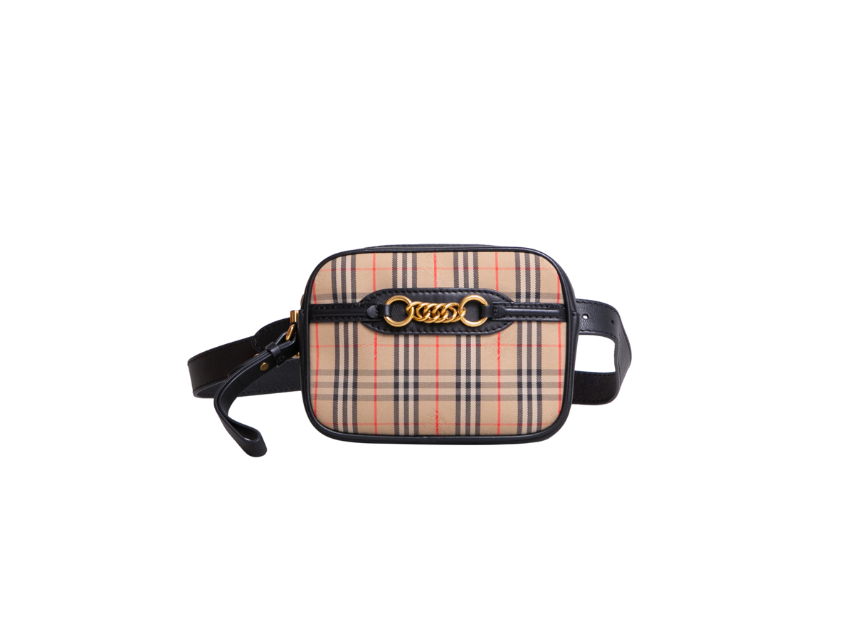 BURBERRY BUM BAG 1983 CHECK LINK VINTAGE