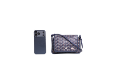 GOYARD PLUMET POCKET WALLET CANVAS GOYARDINE NAVY