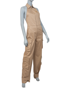 VALENTINO JUMPSUIT OVERALLS V POCKETS KHAKI