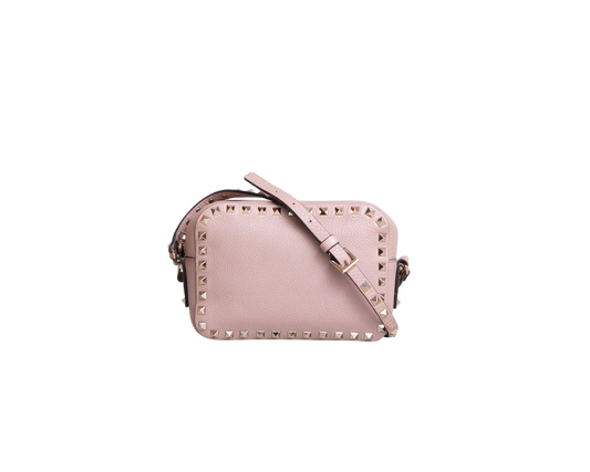 VALENTINO ROCKSTUD CAMERA BAG LEATHER NUDE