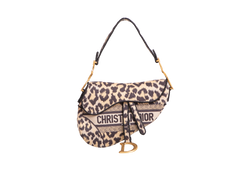 DIOR SADDLE LEOPARD PRINT MIZZA EMBROIDERED MEDIUM