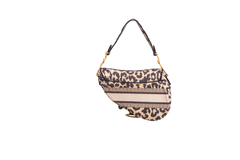 DIOR SADDLE LEOPARD PRINT MIZZA EMBROIDERED MEDIUM
