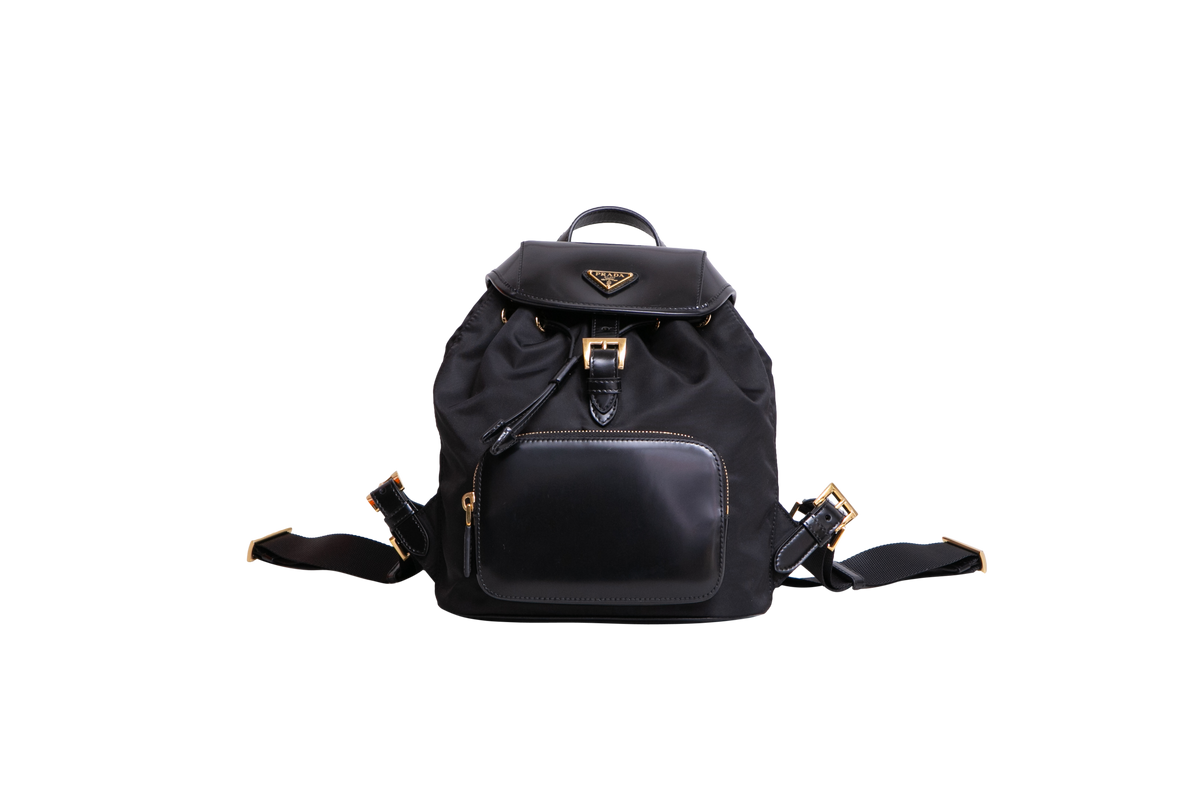 PRADA BACKPACK RE-NYLON BRUSHED SMALL BLACK