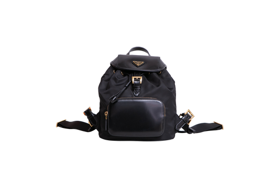 PRADA BACKPACK RE-NYLON BRUSHED SMALL BLACK
