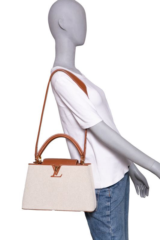 LV CAPUCINES MM CANVAS/LEATHER CARAMEL