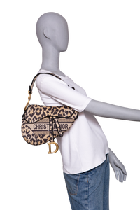 DIOR SADDLE LEOPARD PRINT MIZZA EMBROIDERED MEDIUM