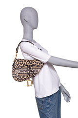 DIOR SADDLE LEOPARD PRINT MIZZA EMBROIDERED MEDIUM