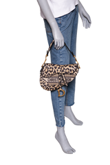 DIOR SADDLE LEOPARD PRINT MIZZA EMBROIDERED MEDIUM