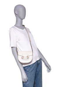 GUCCI MINI HORSEBIT 1955 ROUNDED SHOULDER BAG LEATHER OFF-WHITE