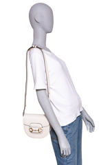 GUCCI MINI HORSEBIT 1955 ROUNDED SHOULDER BAG LEATHER OFF-WHITE
