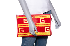 GUCCI POCHETTE PALM DESERT EL PASEO CROCHET RED/YELLOW