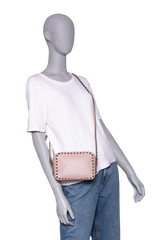 VALENTINO ROCKSTUD CAMERA BAG LEATHER NUDE