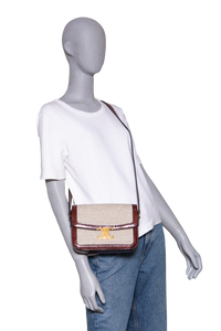 CELINE TRIOMPHE MEDIUM CANVAS WITH SNAKESKIN BROWN