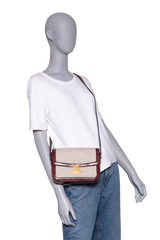 CELINE TRIOMPHE MEDIUM CANVAS WITH SNAKESKIN BROWN
