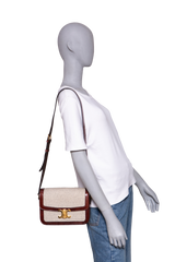 CELINE TRIOMPHE MEDIUM CANVAS WITH SNAKESKIN BROWN