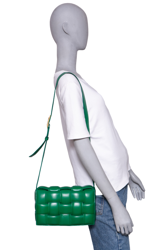 BOTTEGA PADDED CASSETTE MAXI INTRECCIATO GREEN