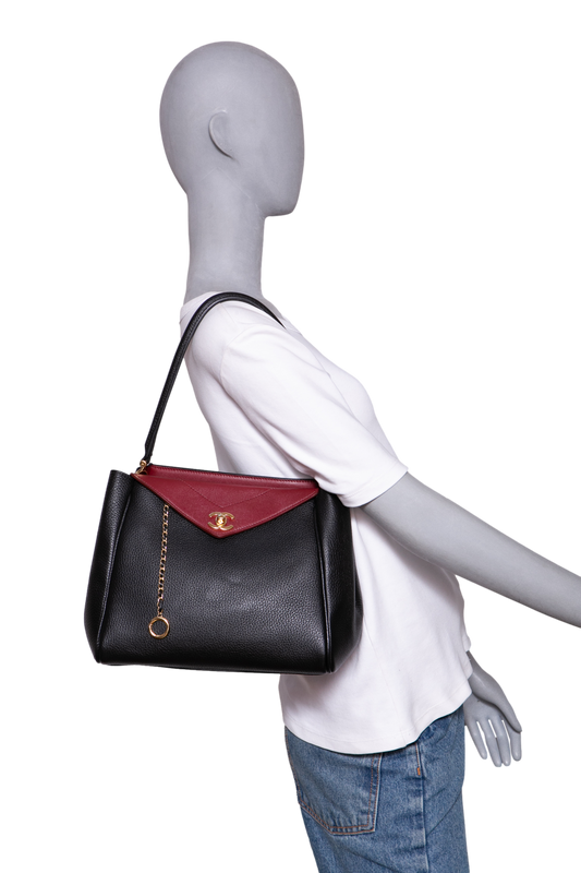CHANEL MÉTIERS D'ART SMALL GRAINED CALFSKIN LAMBSKIN & GOLD METAL BLACK E BURGUNDY - 2026