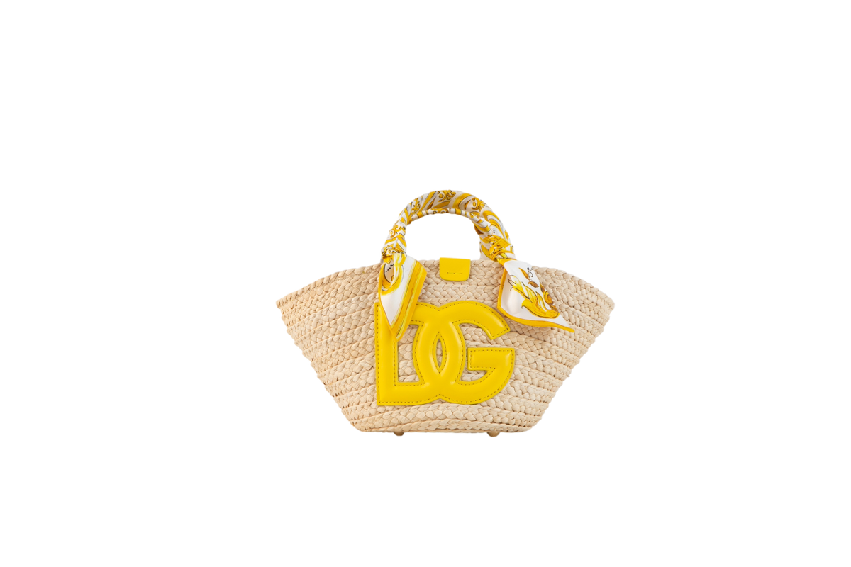 DG TOTE KENDRA SMALL RAFFIA & YELLOW