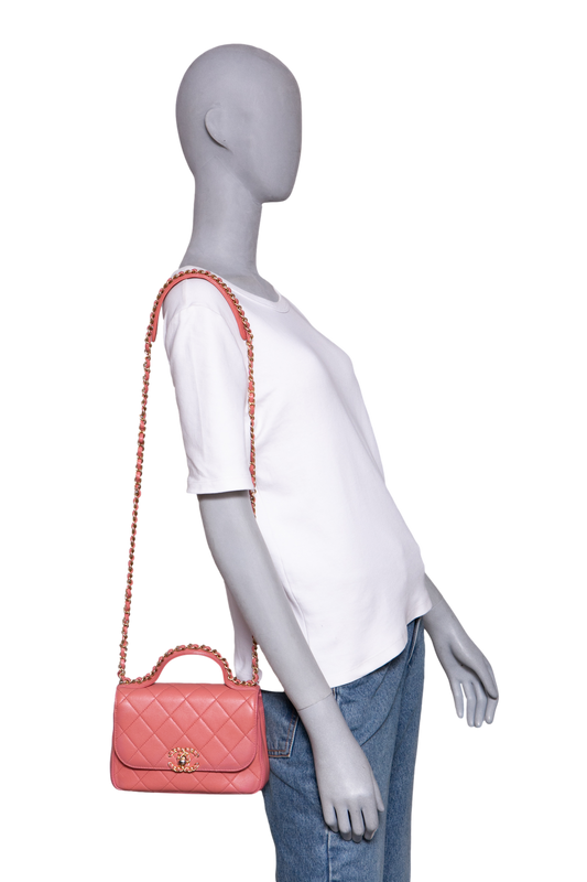 CHANEL BUSINESS AFFINITY CORAL GOLD HDWR
