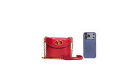 VALENTINO VAIN VANITY SHINY CALFSKIN RED