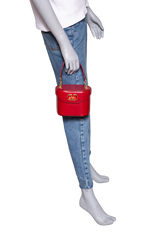 VALENTINO VAIN VANITY SHINY CALFSKIN RED